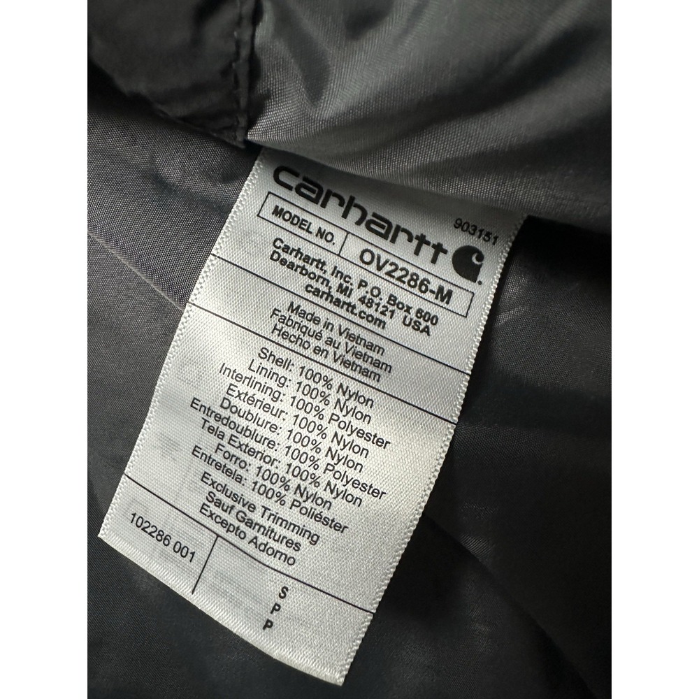 Carhartt Rain Defender Lightweight Insulated Mens Black Vest w Google Logo - Picture 10 of 10